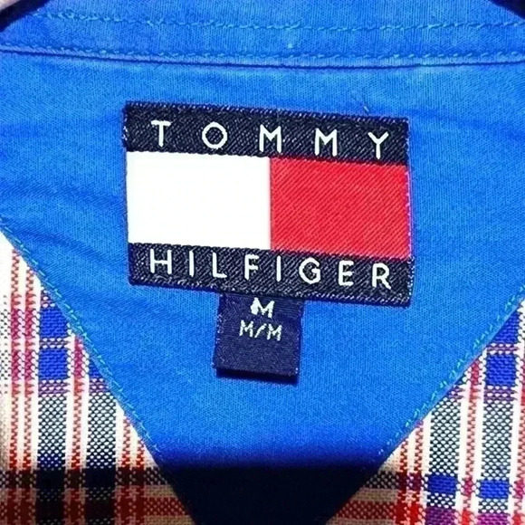 Vintage 90’s Tommy Hilfiger Crest Logo Plaid Men’s Button Down Shirt T623-619 - Picture 4 of 8
